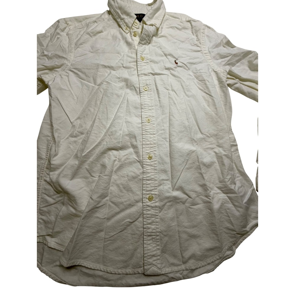 Polo Ralph Lauren Kids White Oxford Button Down Shirt XL 18-20 Long Sleeve
